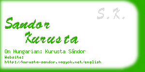 sandor kurusta business card